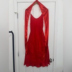 Vintage Y2K Fiori Di Zucca Silk Slip dress with matching scarf